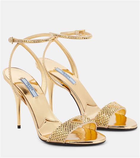 prada shoes with crystals|Prada crystal embellished sandals.